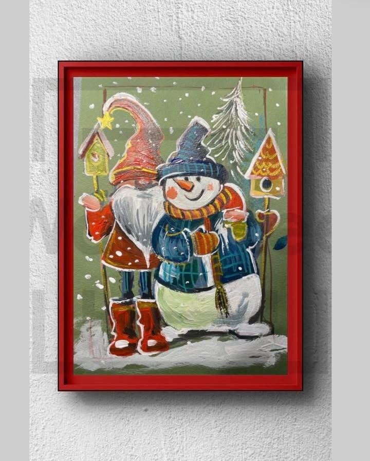 snowman and friends